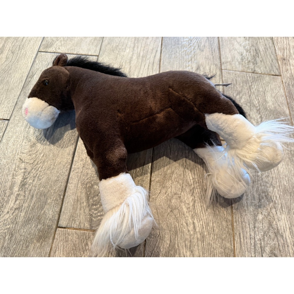 Gund Clyde Clydesdale Plush Horse 15" Brown 042885 Stuffed Animal Realistic Pony